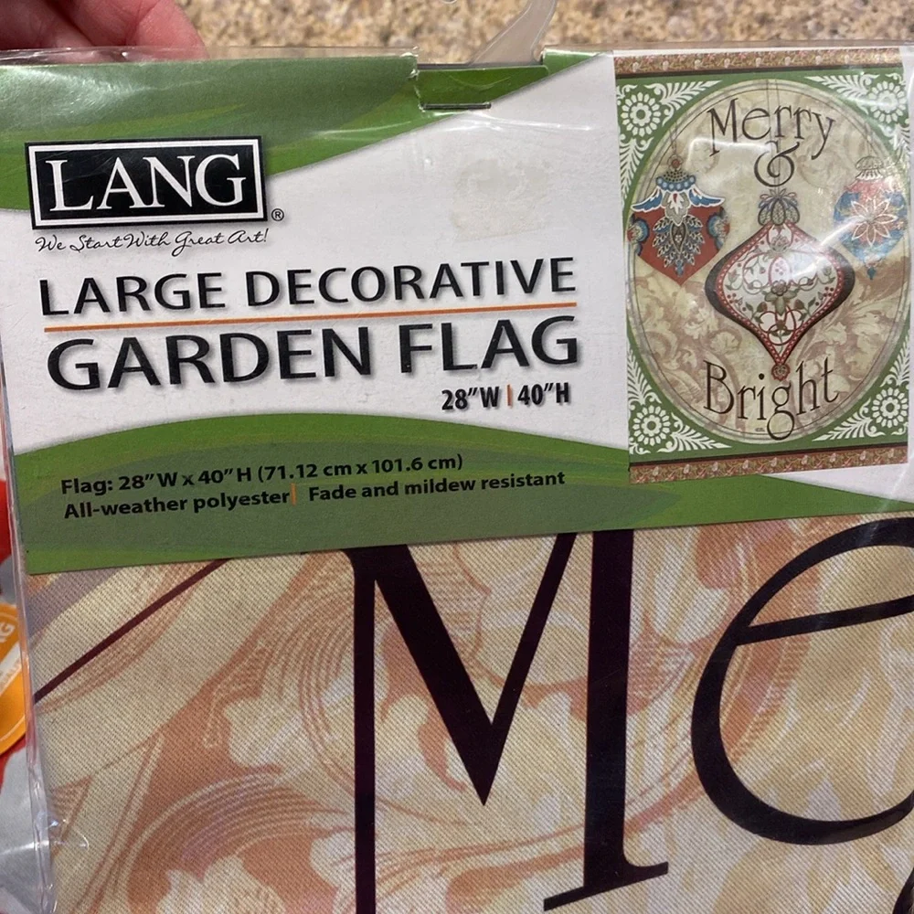 3 NIP Lang Christmas Holiday Garden Flags Premium 28” x 40” Noel Merry & Bright - Picture 3 of 11